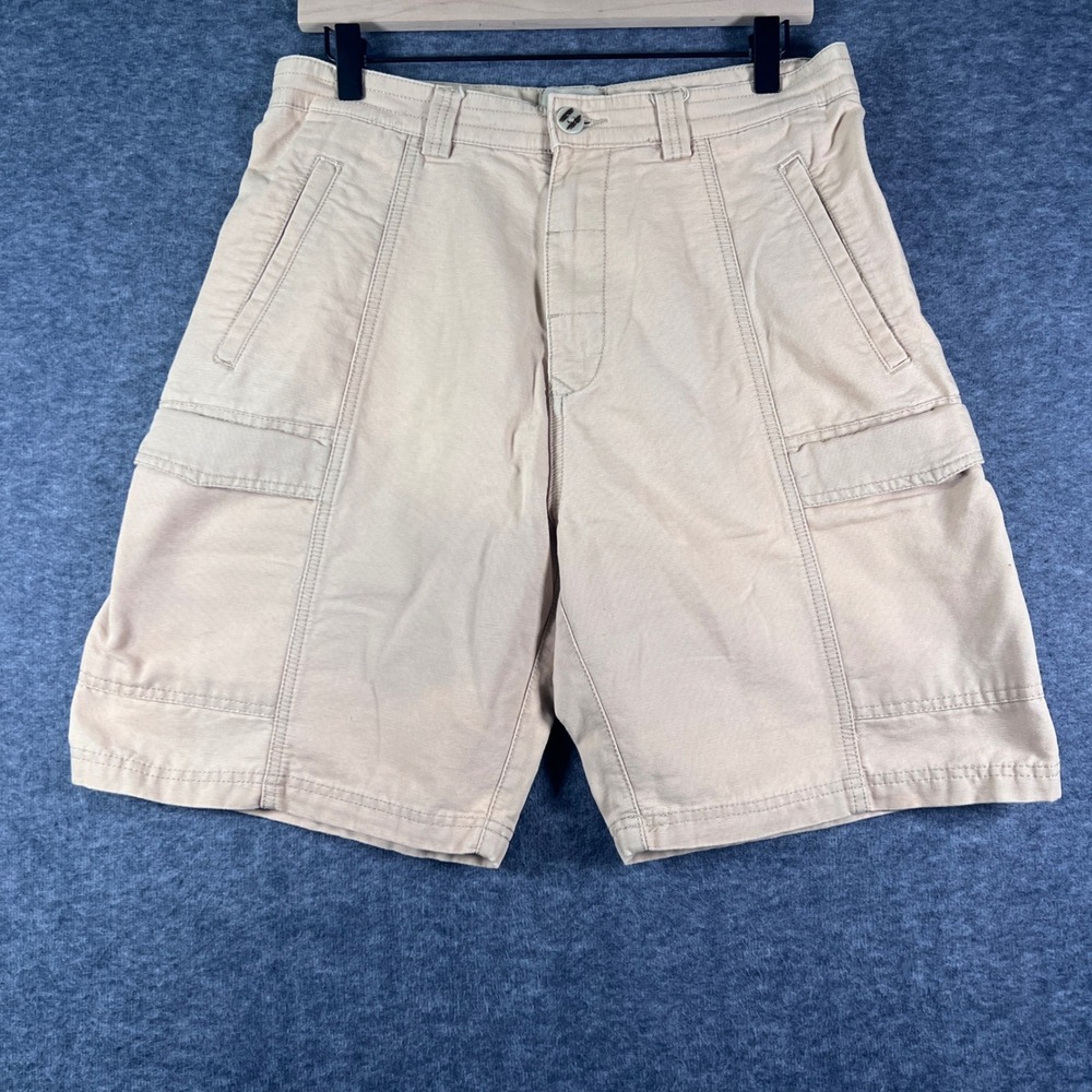 Jachs NY Mens Tan Khaki Cargo Shorts Size 30 Cotton Twill Utility Casual